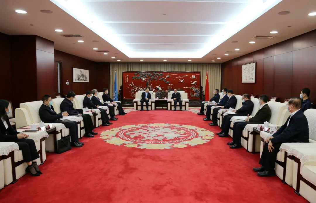 中國(guó)華電董事長(zhǎng)江毅、總經(jīng)理葉向東會(huì)見(jiàn)中國(guó)大唐董事長(zhǎng)鄒磊、總經(jīng)理劉明勝
