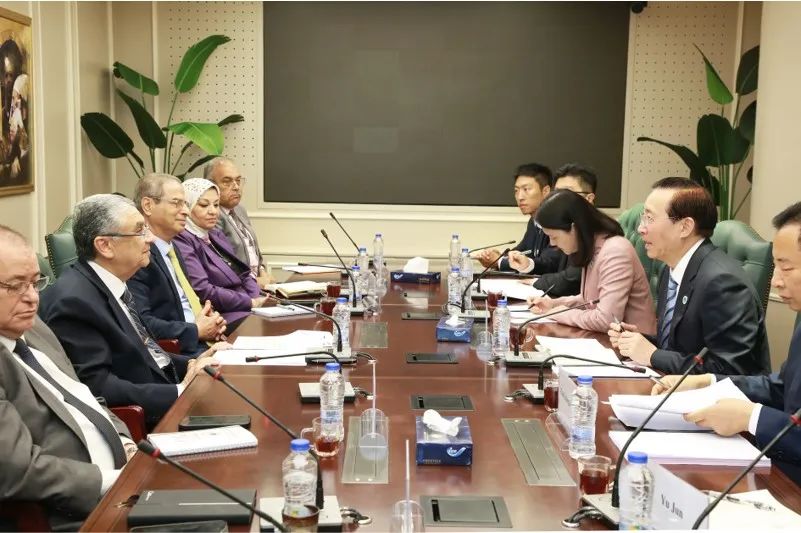 國家電網(wǎng)董事長辛保安與埃及電力部部長沙赫爾、中國駐埃及大使廖力強會談